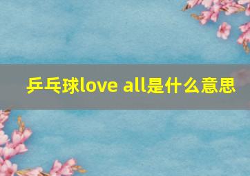 乒乓球love all是什么意思